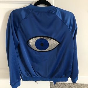Lola and the Boys evil eye 🧿 bomber jacket
